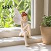 Bedroom Decorative Piece Flower Fairy Ornaments, Beautiful And Fine Carving Figurines, Small Figurine Resin Sculpture for Home Patio Balcony
