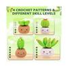 Crochet Kit for Beginners - Crochet Starter Kit Learn To Crochet Kits for Adults and Kids, DIY Knitting Supplies, 4 Pack Plants Family