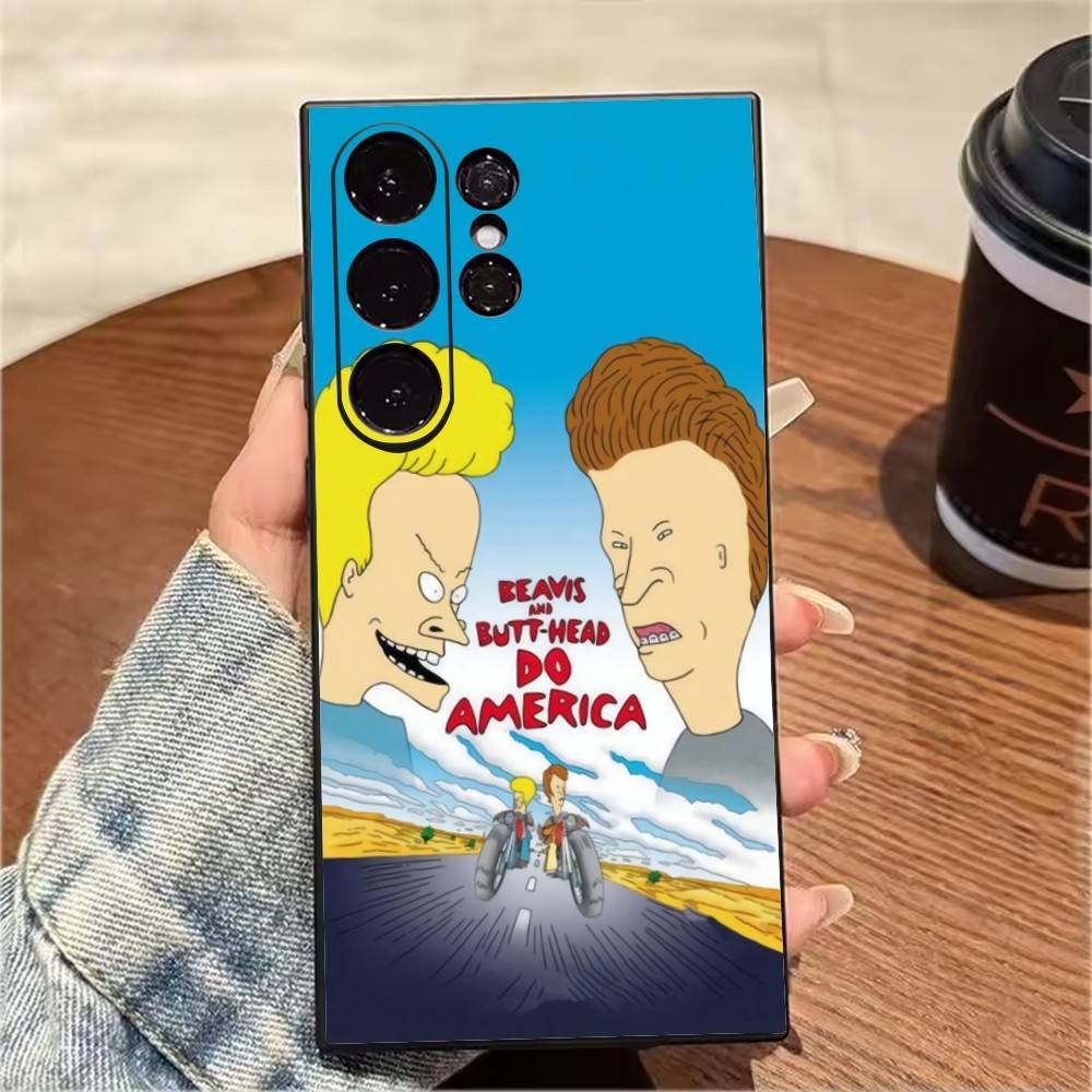 BXB B-Beavis and B-Butt-Head Phone Case For Samsung S25,S24,S21,S22,S23,S20,Ultra,S26,Plus,Fe,Note,5G Black Cover Samsung S21plus