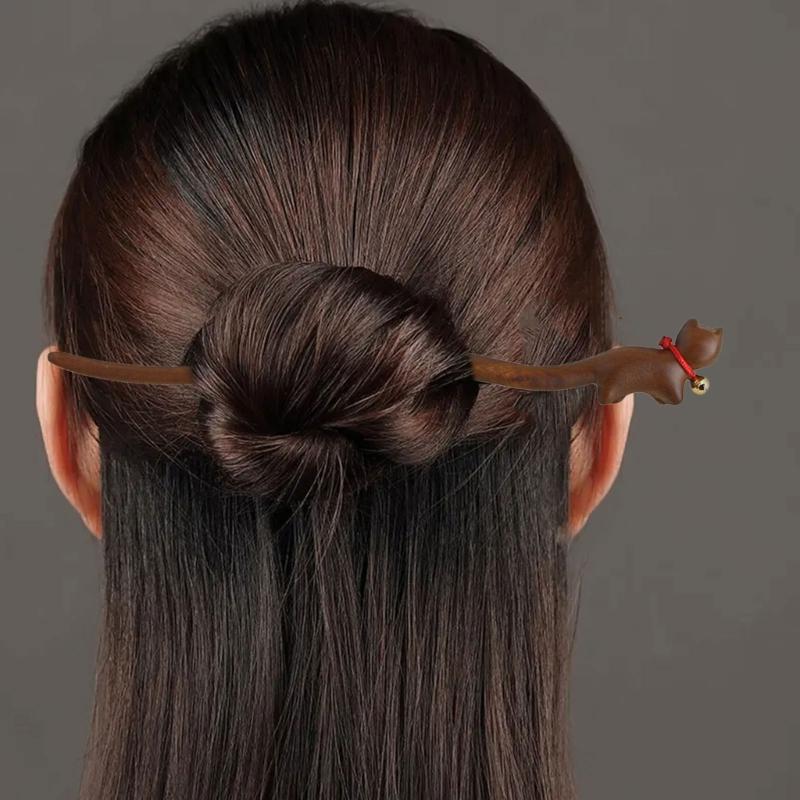 Lovely Cats Theme Hairpiece Cats Hairpin Comfortable Wood Texture Hair Decors Cats Hair Clip Suitable for Daily Wear