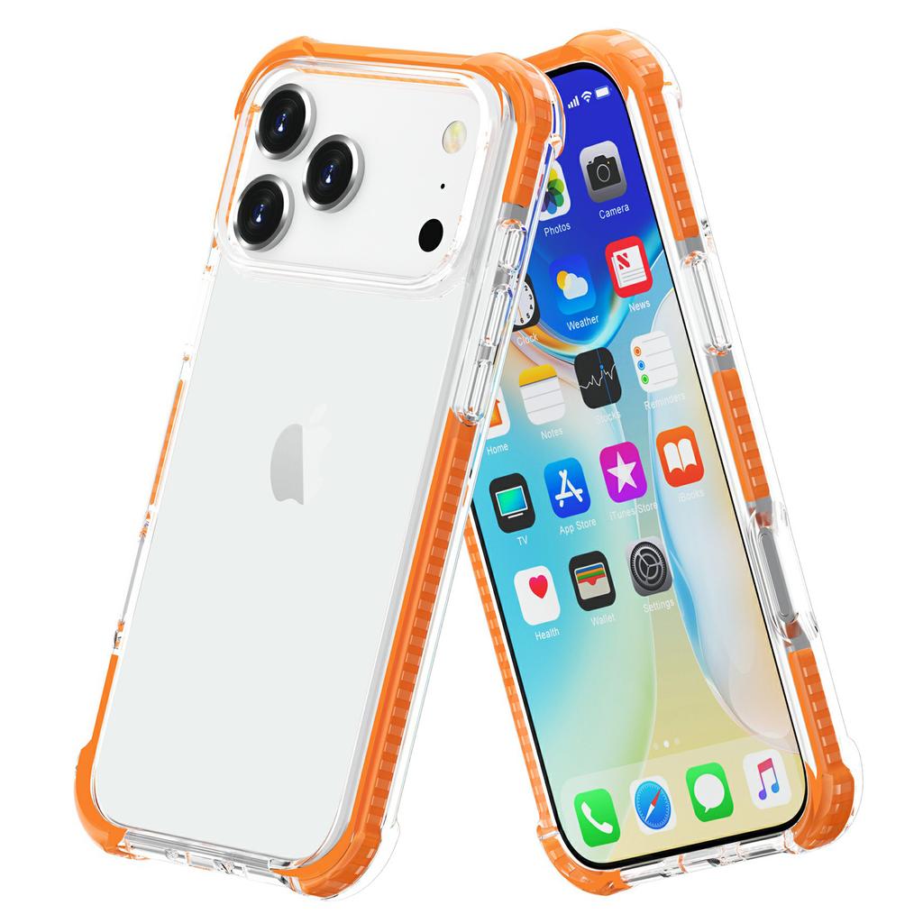 For iPhone 17 Pro Case Four Corners Anti Drop Clear TPU+TPE+PC Phone Cover