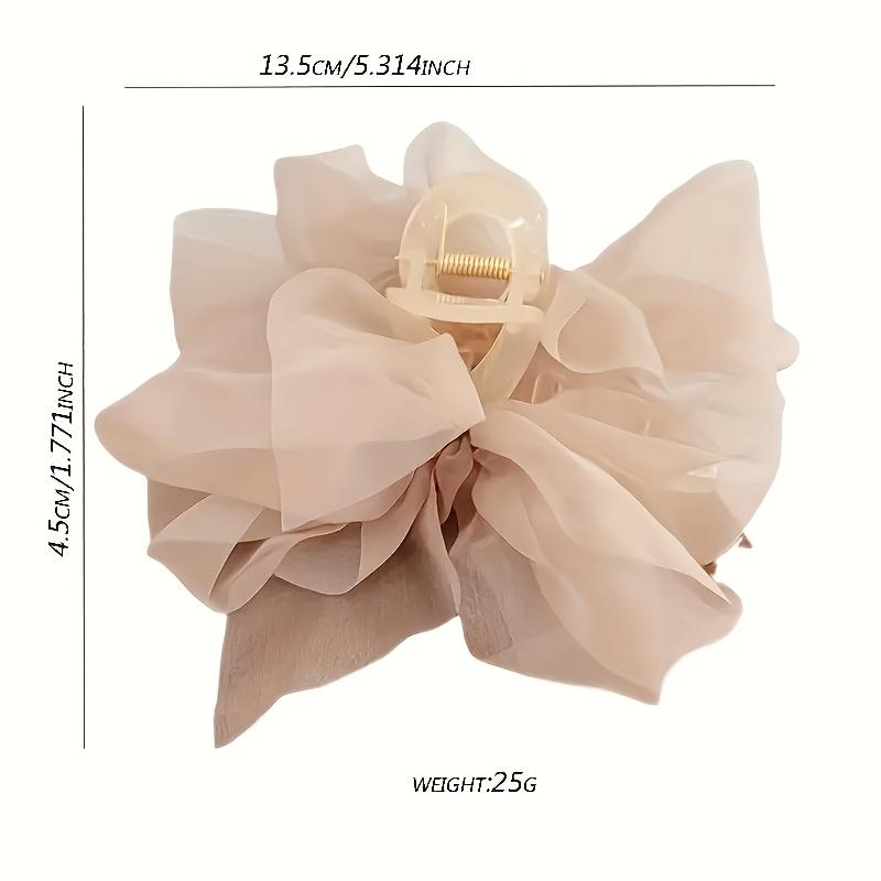 Elegant Large Mesh Bow Hair Claw Non-Slip Vintage-Inspired Accessory for Women Perfect for Everyday & Special Occasions