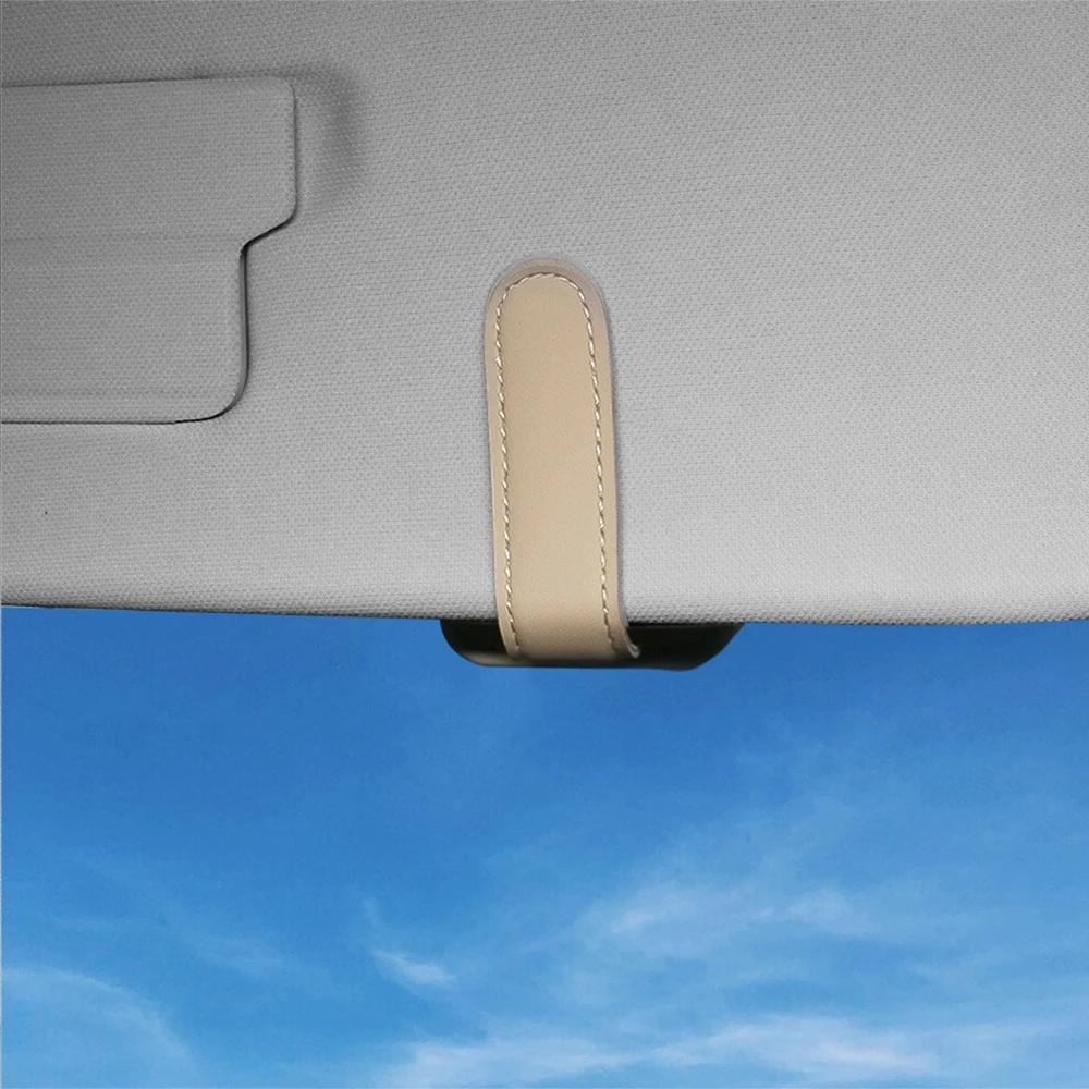 Multifunctional Magnetic Car Glasses Clip PU Leather Sun Visor Holder for Jeep Wrangler Grand Cherokee Compass Auto Accessories