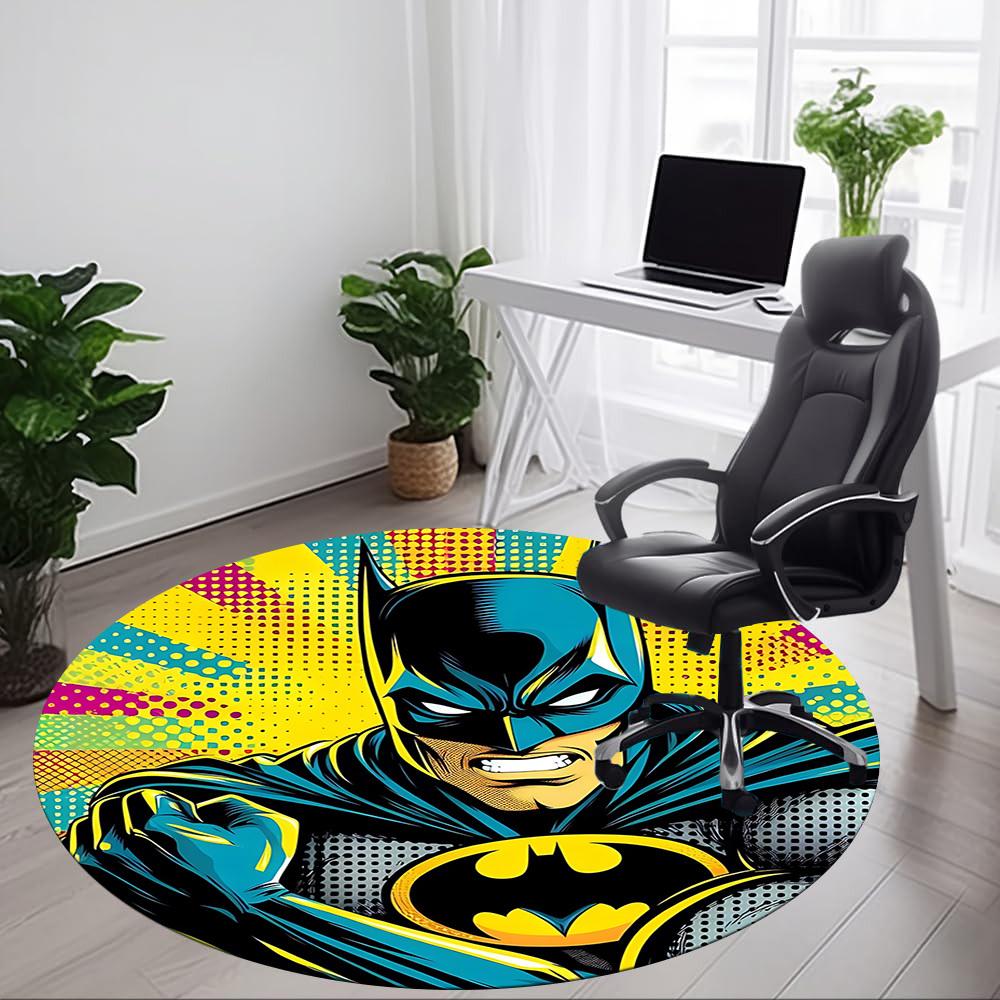 1pc Batman, Superhero Chair Carpet for Office Non-Slip, Indoor Non-Slip Washable Carpet, Non-Shedding Mat For Office yy251030010