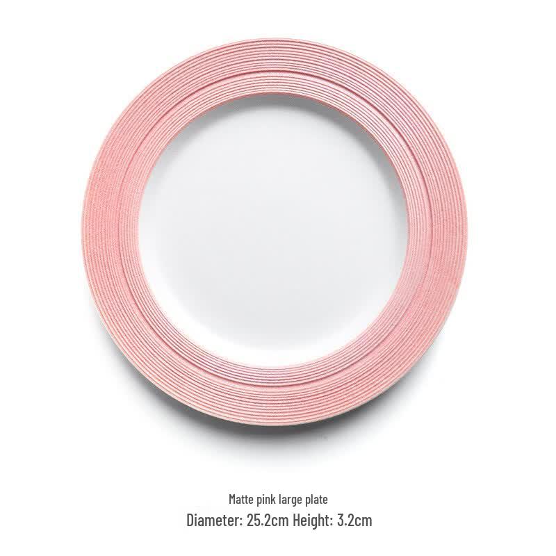 Nordic Pink Brushed Stainless Steel Dinner Plate