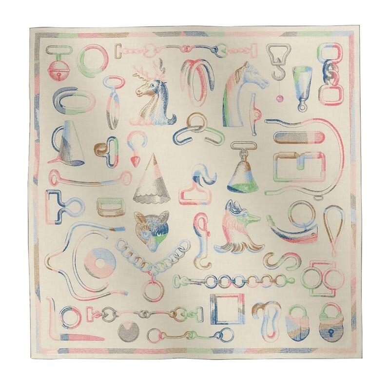 NINA SOLOR Equestrian Story Silk Wool Scarf