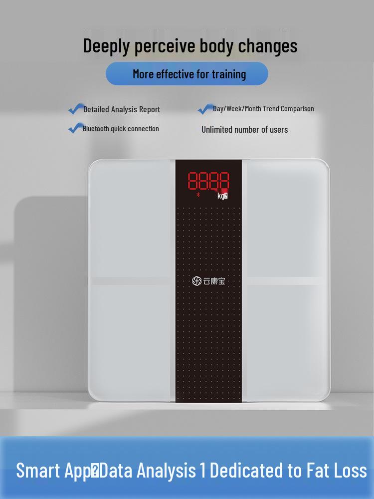 

Yun Kang Bao Smart Bluetooth WiFi Body Fat Scale with Eight Electrodes for Accurate Household Measurement 260mm