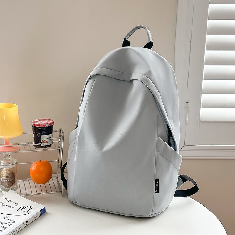 Casual large-capacity new backpack versatile solid color high school bag college student junior high school student travel simple backpack