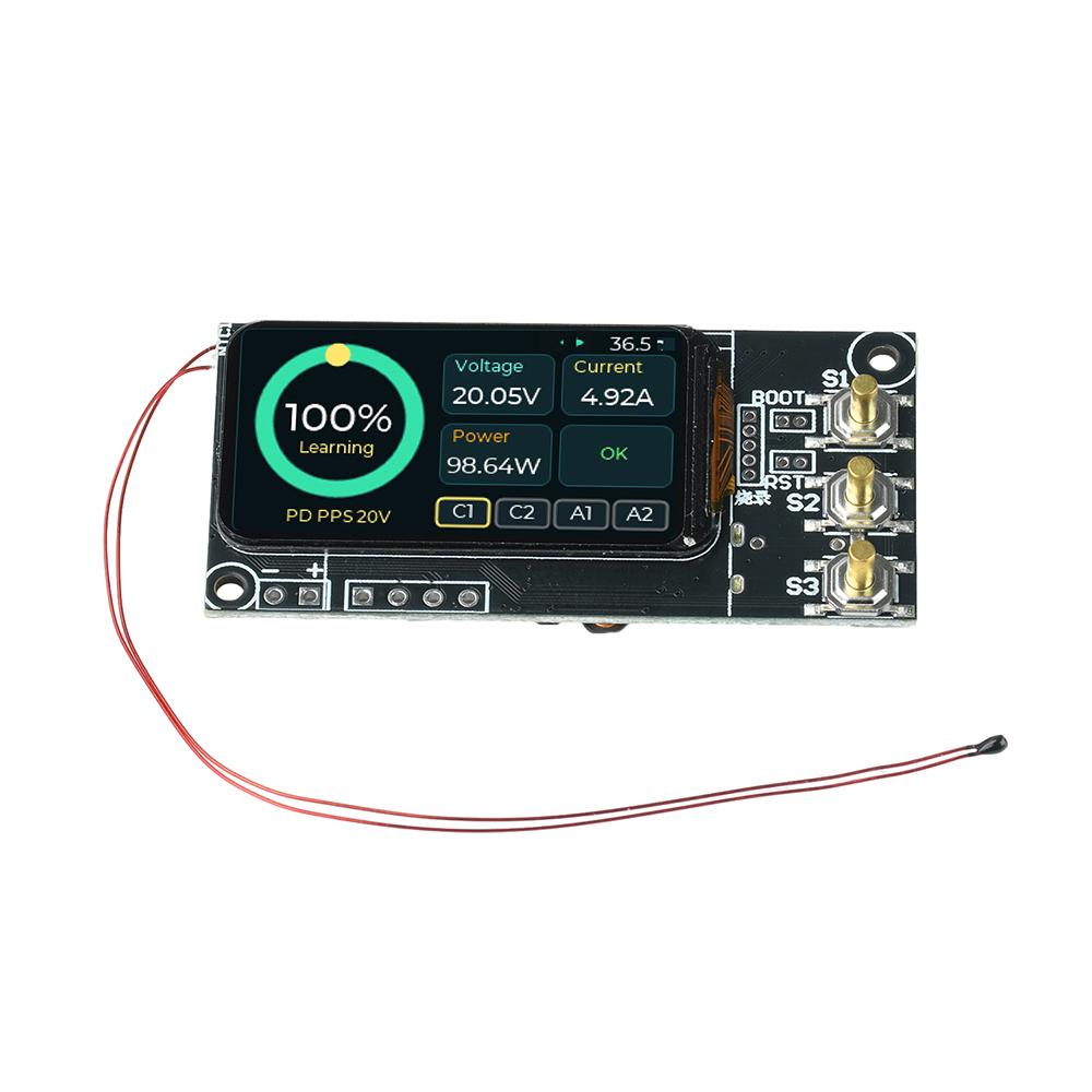 3-5S Lithium Battery Charging Diy Board 1.47 Inch Tft Display Mppt Solar Charging 100W Bidirectional Super Fast Charging Module