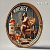 Vintage Retro Round Aluminum Metal Tin Sign Wall Decor for Whiskey Bar Pub Man Cave Home Kitchen Classic Woman Illustration