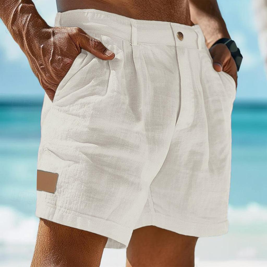 Herren Freizeithose mit bequemen leichten Knopftaschen und einfarbige Badeshorts