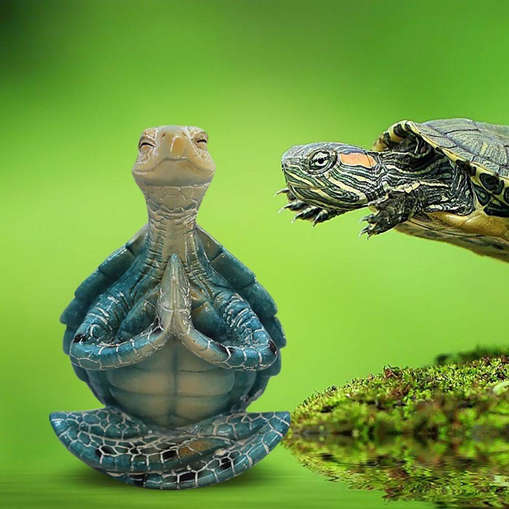 Resin Crafts Yoga Meditation Simulated Turtle Garden Statue Desktop Ornament Sea Turtle Figurine