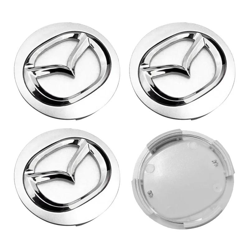 4 Bucăți Capac Centru Roată Siglă Capac Butuc Insignă Emblema Picior Lung 18MM 56MM ID53MM Modele Noi Pentru Mazda 3 Atenza Axela CX3 CX4 CX5 CX7