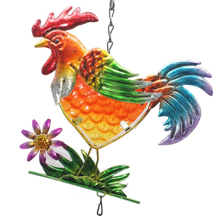 Rooster Wind Chime with Iron Tubes, 75cm Metal Wind Chime for Balcony Garden, Creative Cross-Border Hanging Decor
