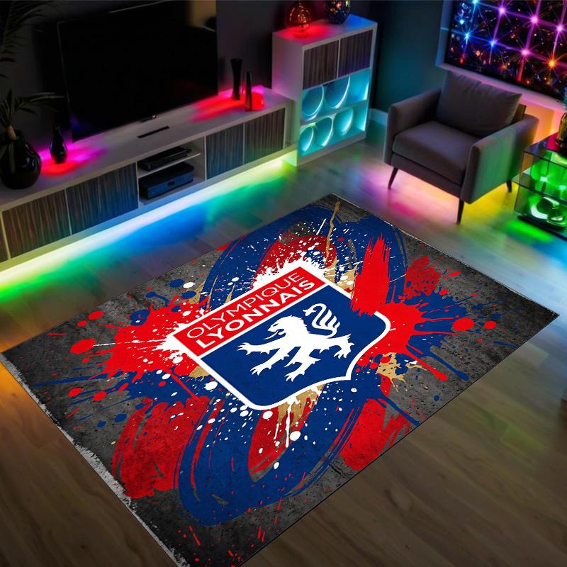 Lyon FC Design Crystal Velvet Carpet Cozy Non?Slip Printed Rug For Bedroom Living Room Entrance