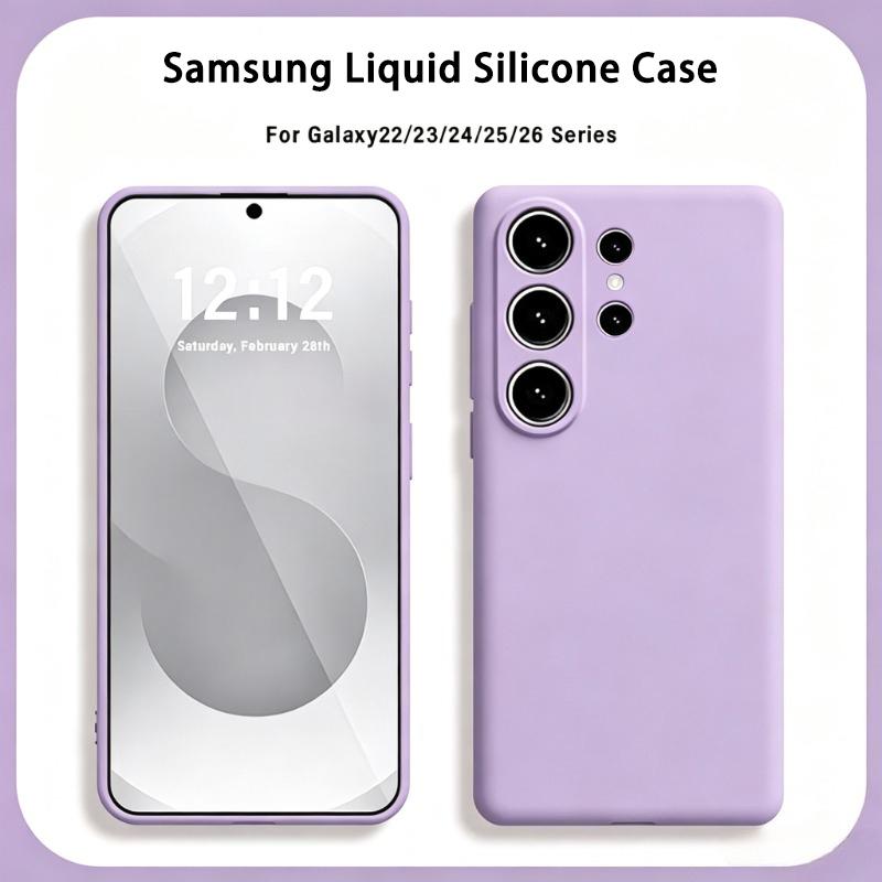 Original Liquid Silicone Case for Samsung Galaxy S26 S25 S24 S23 S22 Ultra Plus S 26 25 Ultra Shockproof Soft Phone Cases Cover