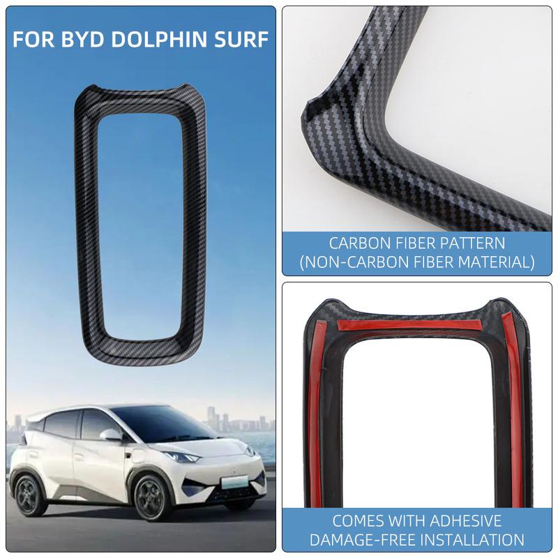 For BYD Dolphin Mini Seagull Dolphin Surf 2024 2025 Car Rear Compartment Storage Box Carbon Fiber Texture Adhesive Sticker Acc.