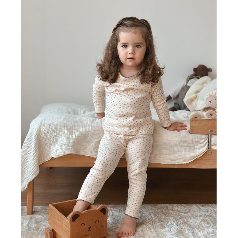Baumwoll Kinder Schlafanzug Set Mädchen Jungen Langarm Nachtwäsche Kleinkind Haus Outfit A-Note Weich Bequem