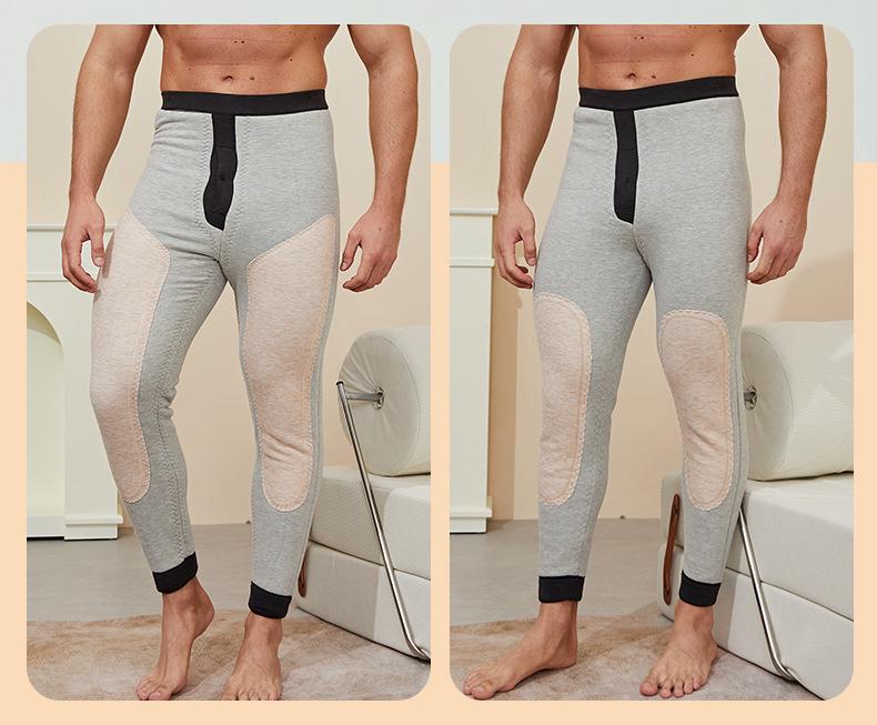 Men's and Women's Plus Size Fleece-Lined Wool Silk Cotton Pants for Middle-Aged and Elderly