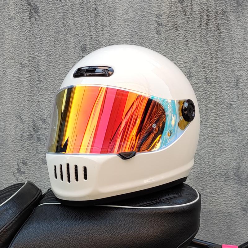 Four season universal cruise motorcycle helmet, men's and women's personalized motorcycle retro full helmet