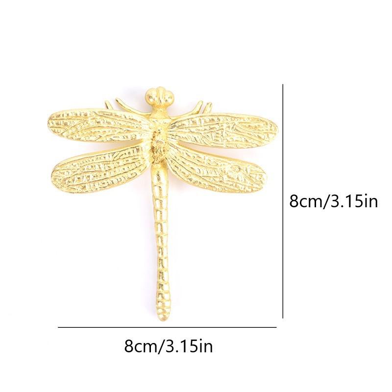 Mosazná klika Dragonfly Jednoduchá severská skříňka Zlatá čistá měď Knoflík dvířek zásuvky