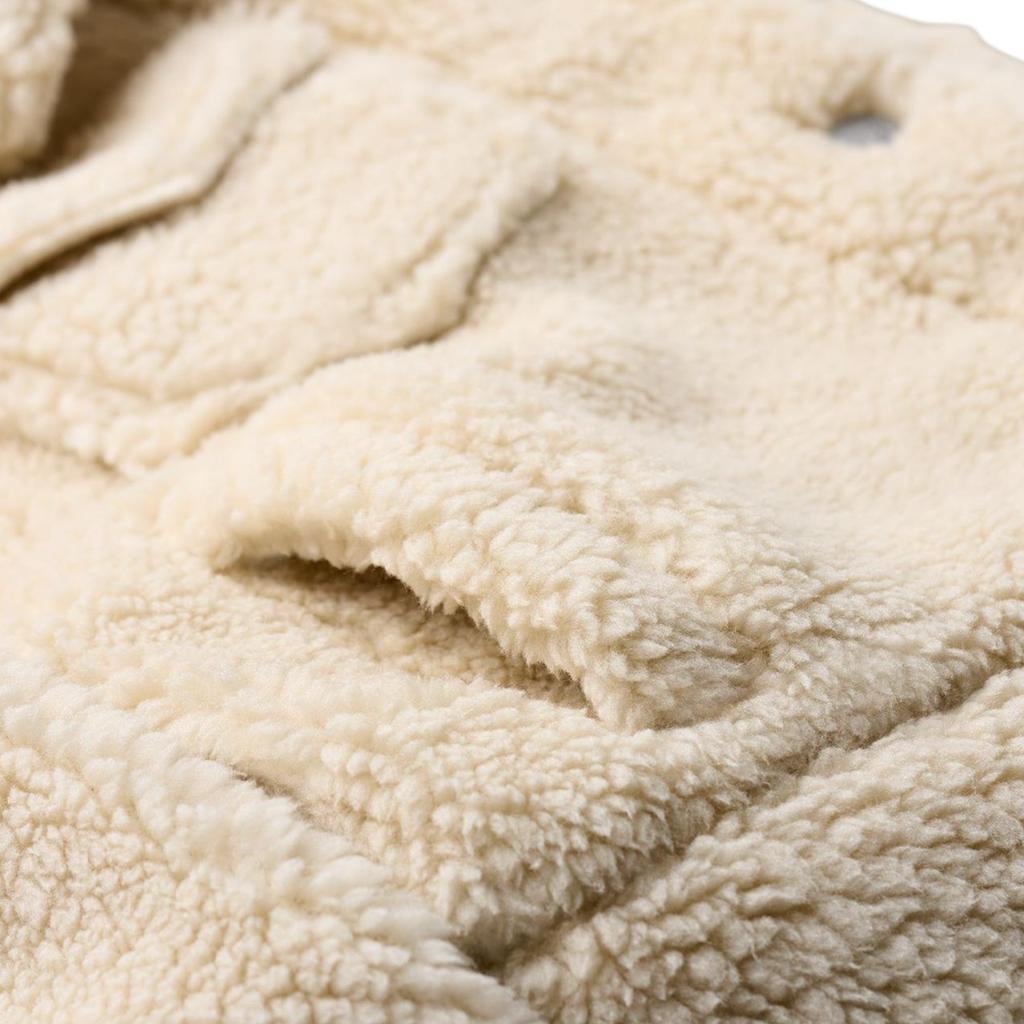 UGG Collar Single-Breasted Long Sleeve Short Plush Jacket Women Jackets 1171459-NLI