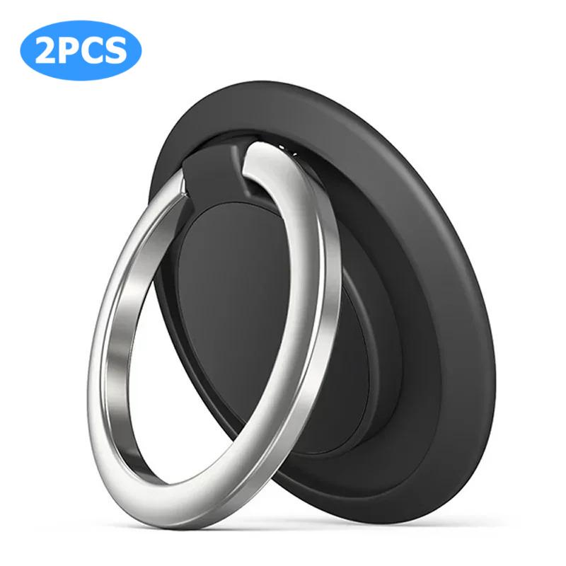 2PCS Mobile Phone Finger Ring Holder, for Car Magnetic Mount Rotatable Phone Back Sticker Holder for IPhone Samsung Xiaomi
