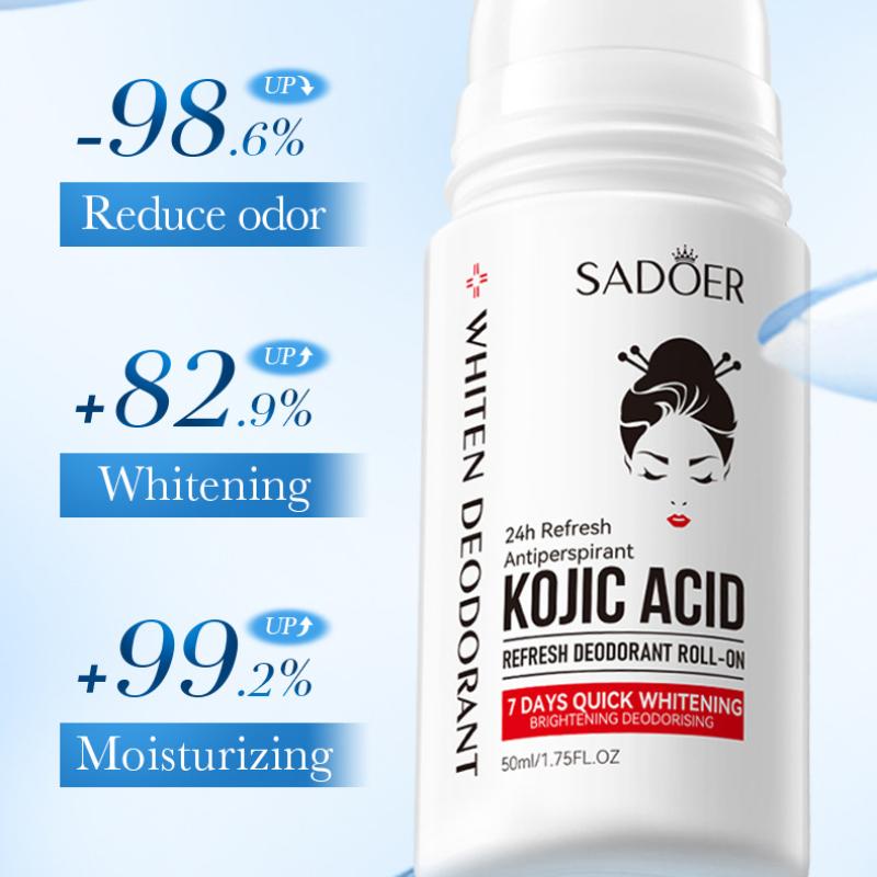 Kojic Acid Whitening Bead Antiperspirant Lotion SADOER Perfume Antiperspirant Portable Ball