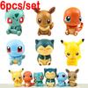 6pcs/set Pok É Mon Action Dolls Mini Series Pikachu Figure Anime Models Desktop Decorations Pok É Mon Toys Birthday Gifts
