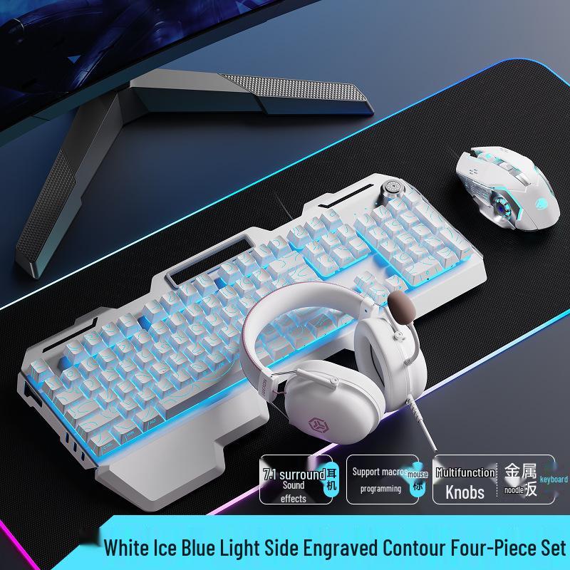 Qianxingzhe GX810 Wired Mechanical Feel Gaming Keyboard & Mouse Set for Esports & Office Use