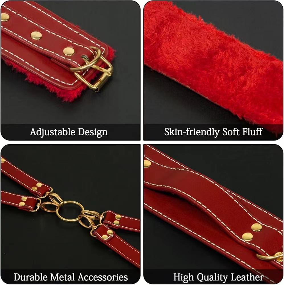 Premium Leather SM Cuffs for Calf and Thigh - Adult Couple Flirting Toys
