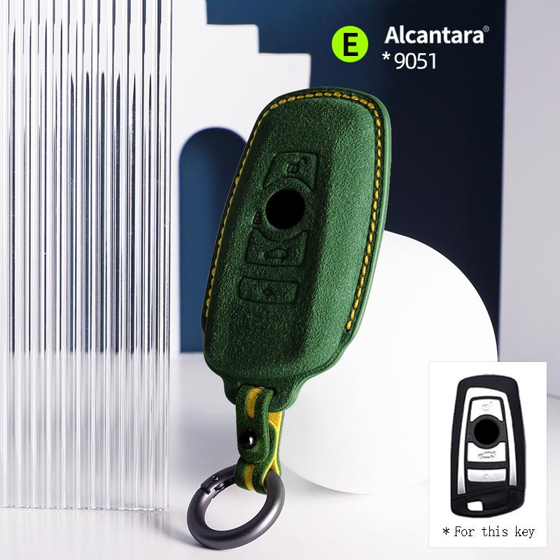 4 buttons Car Key Case cover Alcantara For BMW Series X3X4X5X6 3 5 7 Series F15 F16 F20 F22 F30 F32 G30 Suede Keychain