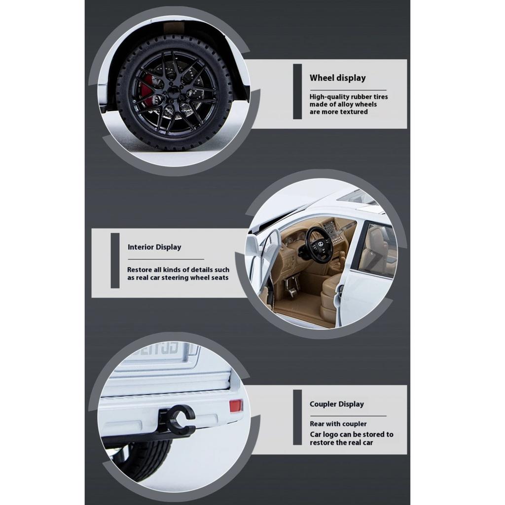 1/18 Scale Large Lexus LX570 Off-road SUV Metal Alloy Diecast Car Model Vehicle Sound & Light Collection of Fine Gift for Hobbies Boys