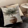 Chic Olive Tree In Vase Canvas Art Pillow Cushion Cover Pillowcase Living Room Sofa Home Decor Customized