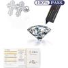 Cross Moissanite Earrings 14K White Gold Plated Studs Screw-Back Earring
