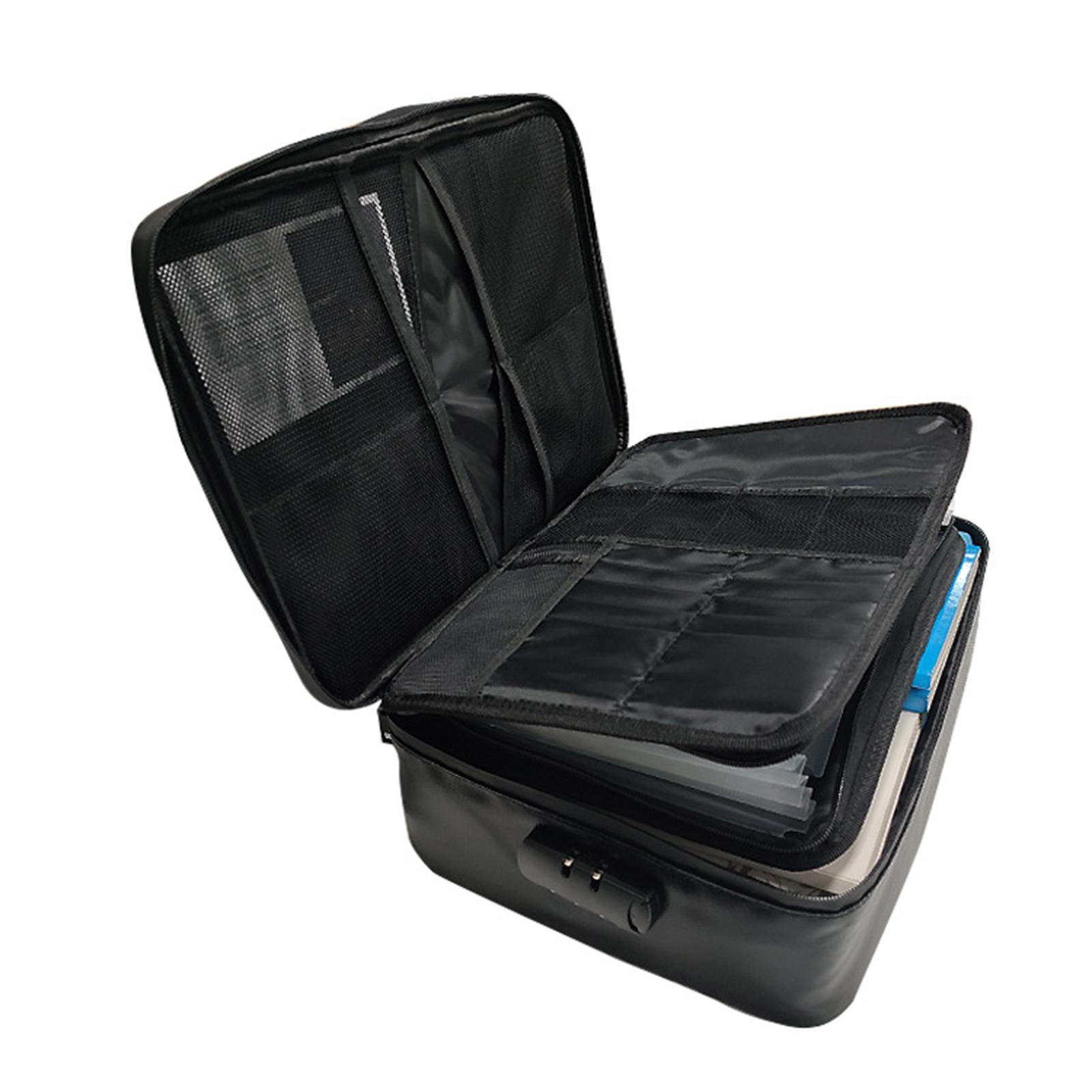 Огнеупорный кейс для хранения файлов с замком практичная папка с отделениями для в дороге офиса карточек Style A 3674₽