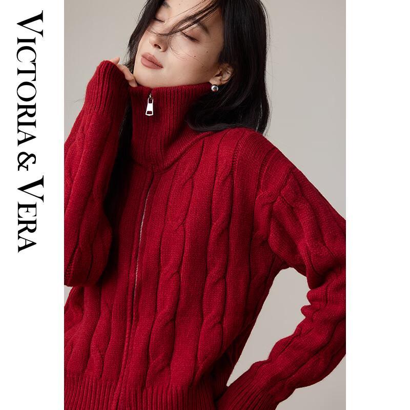

VICTORIA&VERA Women s Retro Cable Knit Cardigan L
