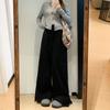 Sky Blue Retro Wide-leg Pants Women's Autumn New High-waisted Loose and Thin Design Casual Straight-leg Pants