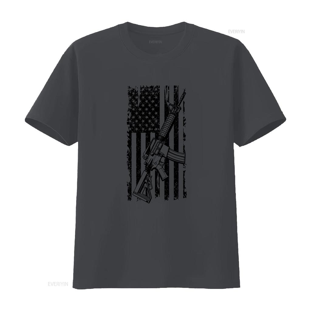 Mens Ar 15 Usa Flag Patriotic T Shirt Pro Gun 2nd Amendment Design Vintage Washed Fashion Slightly Streetwear Designer Clothes