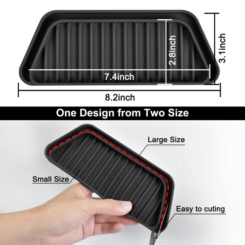 Silicone Refrigerator Drip Tray Reusable Kitchen Fridge Mat Anti Splash Overflow Drainage Catcher for Water Spills