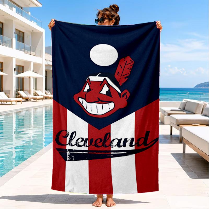 Cleveland Chief Symbol Beach Towel, Microfiber Beach Towel, Perfect For Pool, Beach, Travel, Home Decor Beach Party Fan Gifts
