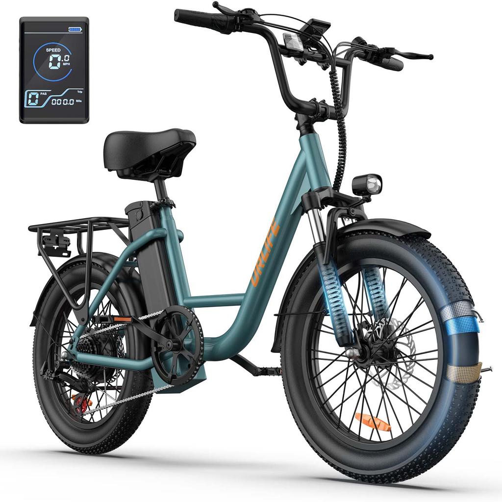 URLIFE E20 Ebike Mountain Snow Electric Bike 48V13Ah Battery 500W Motor Eiectric Bicycle 20 Inch Off-Road Tire Electric Bike