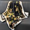 New Fashion Kerchief Silk Satin Neck Scarf For Women Print Hijab Scarfs Female 90*90cm Square Shawls and Wraps Scarves For Lady