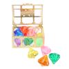 Brinquedo de piscina de pedras preciosas de mergulho 10 grandes diamantes coloridos com caixa de tesouro pirata natação