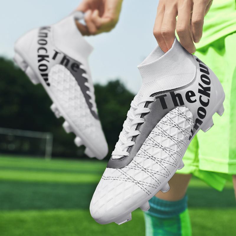 31-48unisex Football Boots High-gang AG Long Nail Male/female High-elastic Socks Training Art Grassland Children's Football Boots
