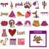 50 Pink Leopard Print Simple Ins Hand Account Photos Decorative Stickers Leopard Print Dot Stickers Suitcase Mobile Phone