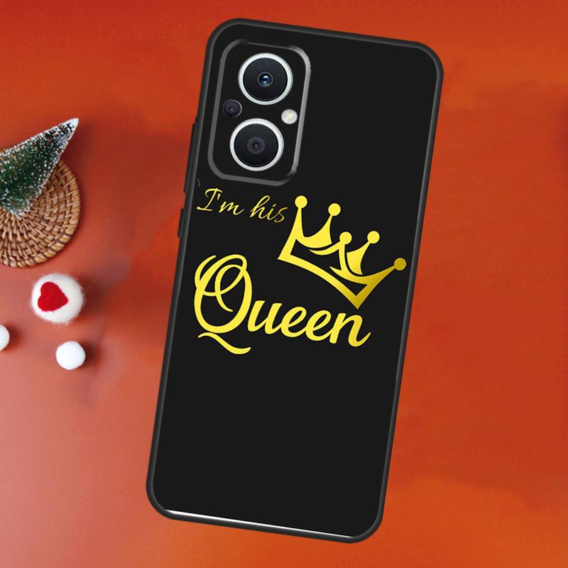 Crown QUEEN & KING Couples Case For OPPO Find X3 Lite X2 Neo X5 X6 Pro OPPO Reno 10 Pro 8T 5Z 4Z 4 5 6 7 8 Lite Cover