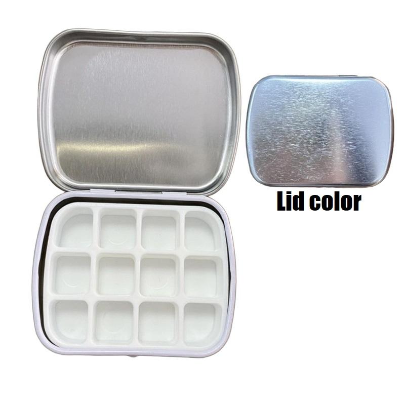 

12grid Mini Palette Watercolor Box Portable Empty Watercolor Metal Box for Art Use TSH02
