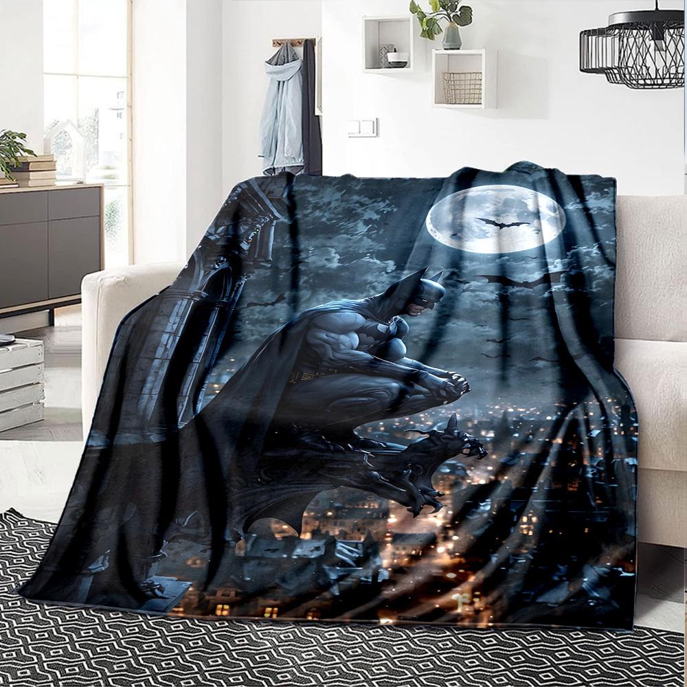 1pc Batman Night Flannel Blanket Soft Warm Throw for Home, Office, Travel, All-Season Cozy Bedding Gift L1412