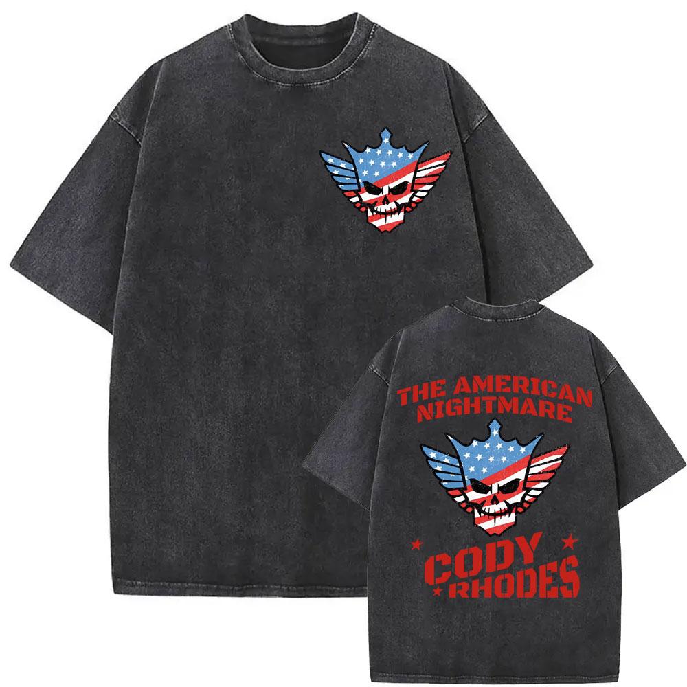 Cody Rhodes The American Nightmare Graphic T Shirt Unisex Women Fashion S Vintage Washed T Shirts Casual Cotton Oversized Tshirt